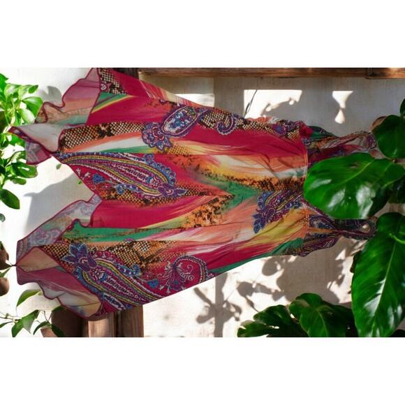 Venus Colorful Boho Style Sleeveless Top with Tassel Detail – Vibrant Multicolor - Picture 13 of 15